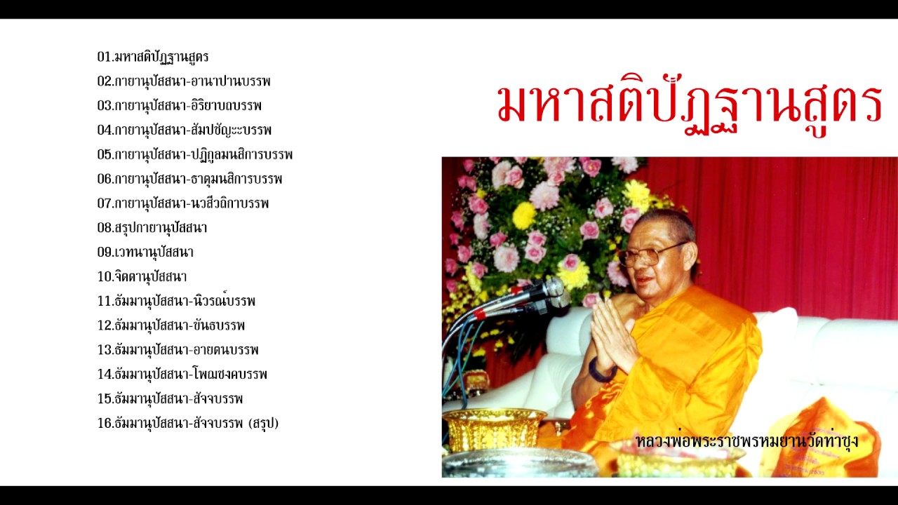 รวมคำสอน เรื่อง มหาสติปัฎฐานสูตร หลวงพ่อฤาษีวัดท่าซุง (ฤาษีลิงดำ)