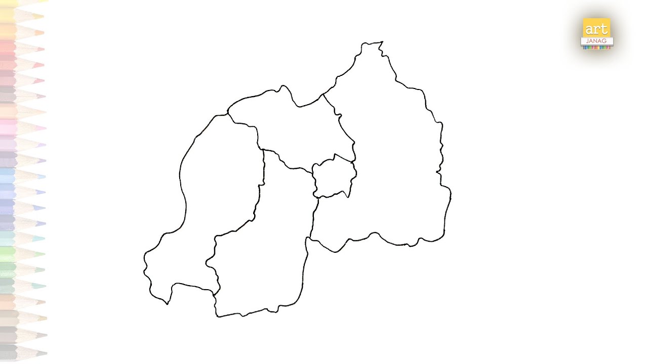 Rwanda Map outline drawing | Map drawing tutorials | How to draw Rwanda Map step by step | #easyart