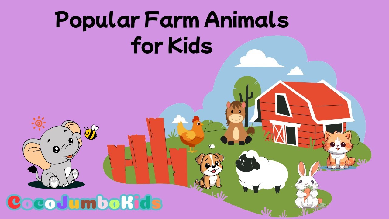 Farm Animals for Kids | Learn Animal Sounds & Fun Facts for Toddlers I @CocoJumboKids #FarmAnimals