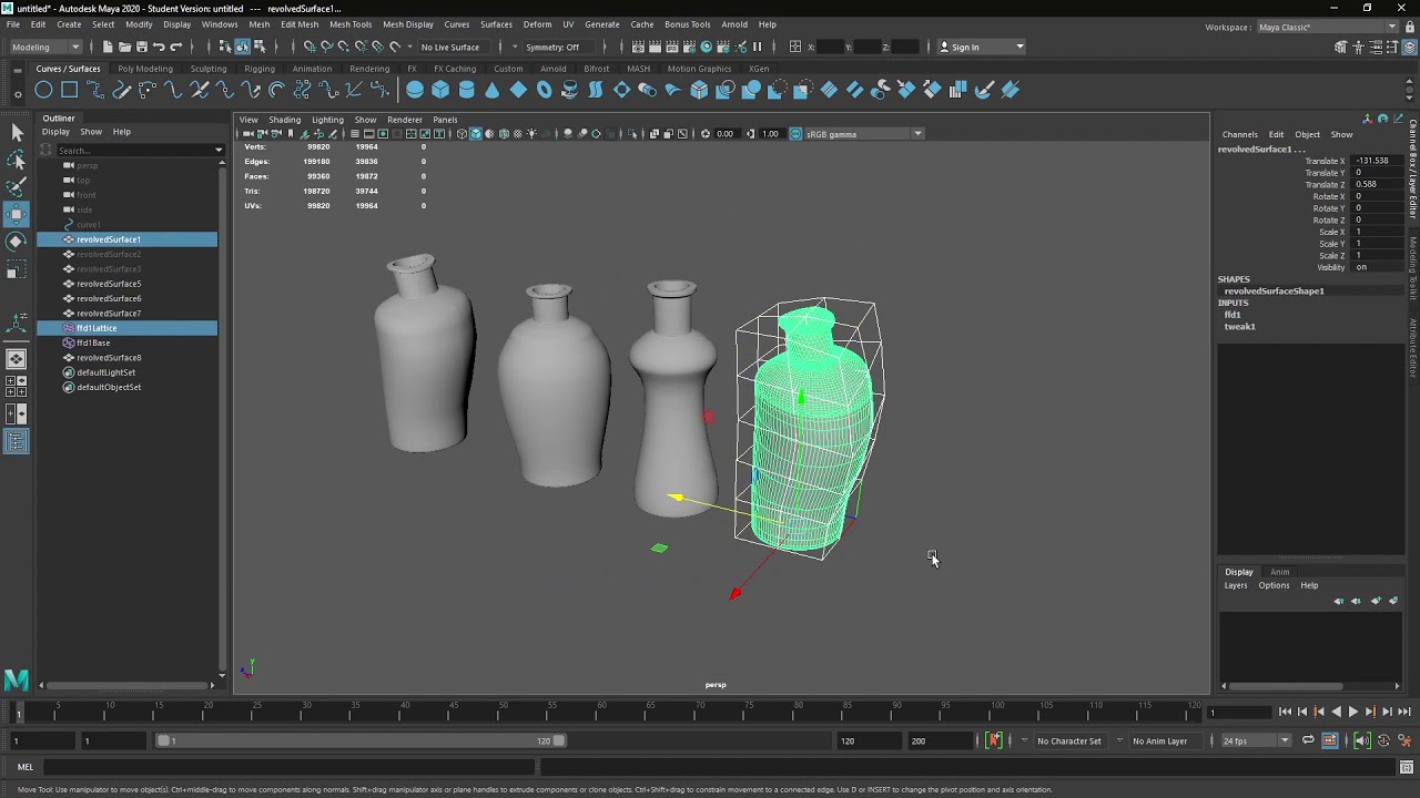 Maya Modelling lattice deformer
