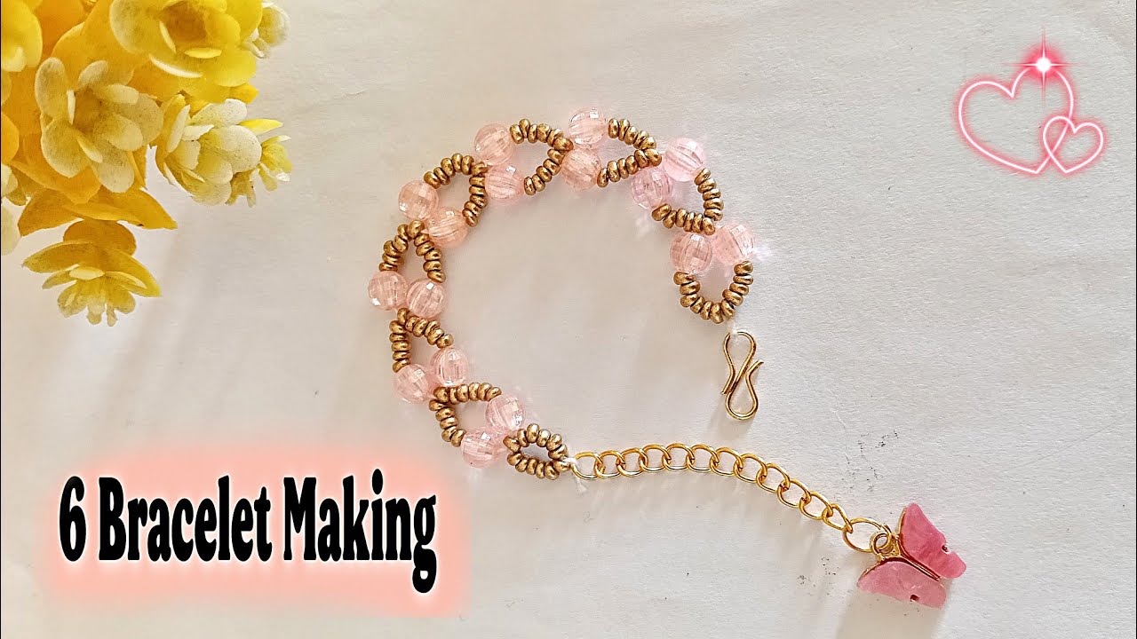 6 Beaded Bracelet Making At Home | Moti Se Bracelet kaise banae | How to make bracelet with Beads