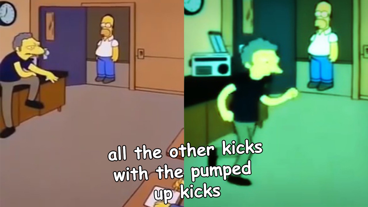 The Simpsons Moe Sizlack Pumped up kicks MEME