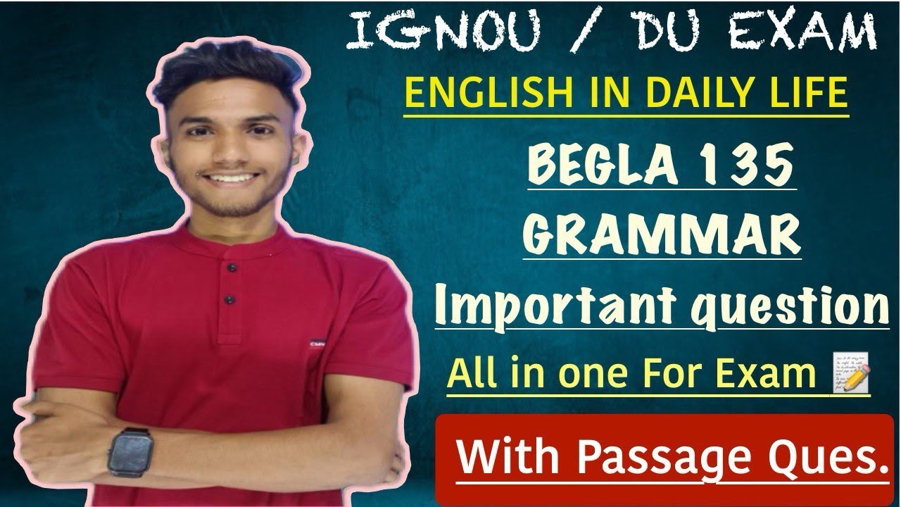 BEGLA 135 | ENGLISH IN DAILY LIFE  | MARATHON IMPORTANT QUESTIONS |  IGNOU WALA LIVE #ignou