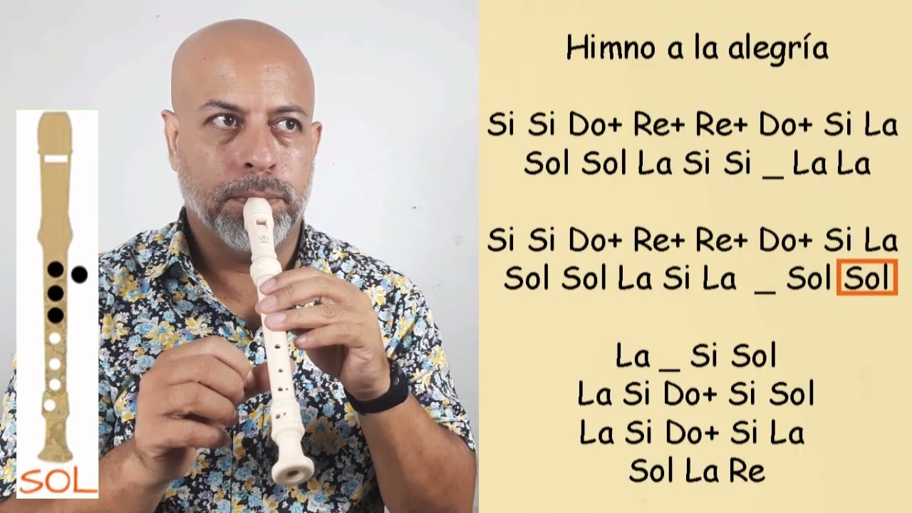 TUTORIAL  DE EL HIMNO A LA ALEGRIA EN FLAUTA DULCE. POSICIONES, NOTAS Y PARTITURA.