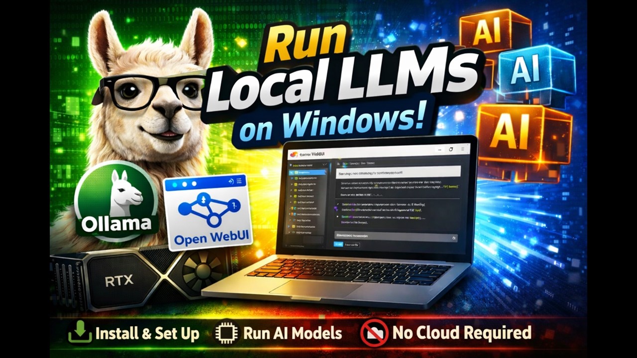 Запуск локальных LLM-приложений в Windows с помощью Ollama и Open WebUI.