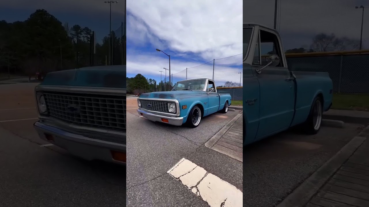 C10 71-72 Chevy truck.. #c10 #chevrolet #chevytrucks #automobile #carshow #classic #shortbed #blue