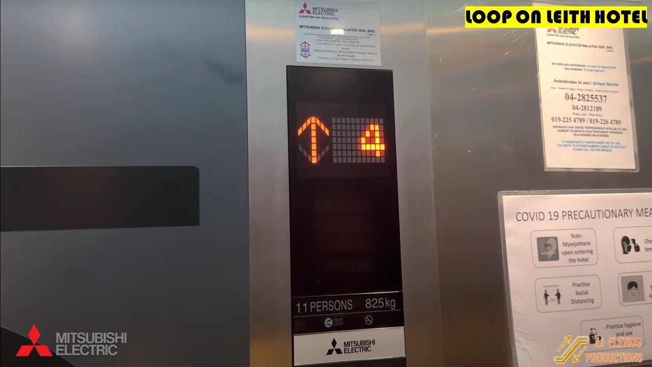 Mitsubishi Elevators at Loop on Leith Hotel, Georgetown, Penang, Malaysia. (Guest Lifts)