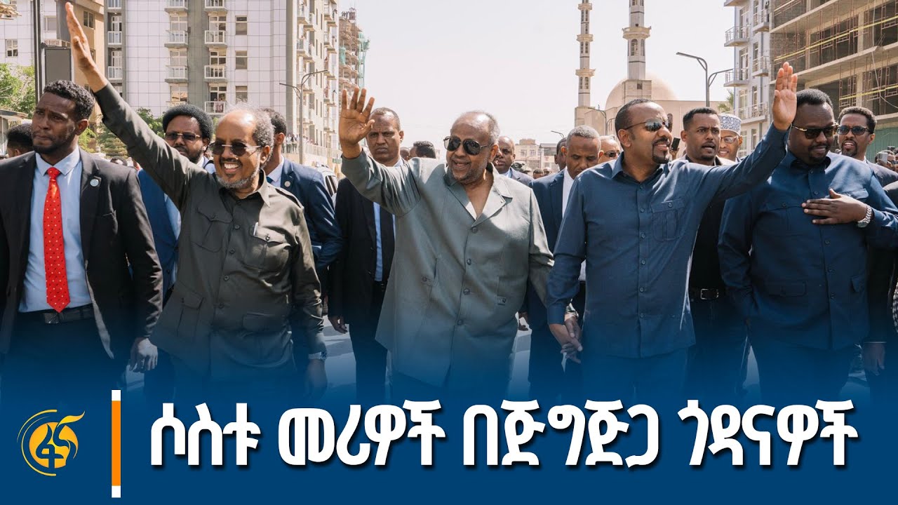 ጠቅላይ ሚኒሰትር ዐቢይ አሕመድ (ዶ/ር)፣ የጂቡቲና የሶማሊያ ፕሬዚዳንቶች  በጅግጅጋ ጎዳናዎች