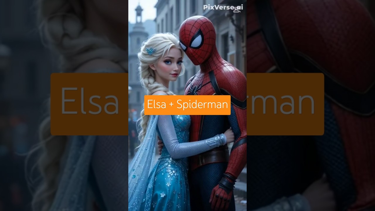 Elsa X Spiderman hybrid ai fusion - frozen #ai #shorts #frozen #disney #spiderman #hybrid #fusion
