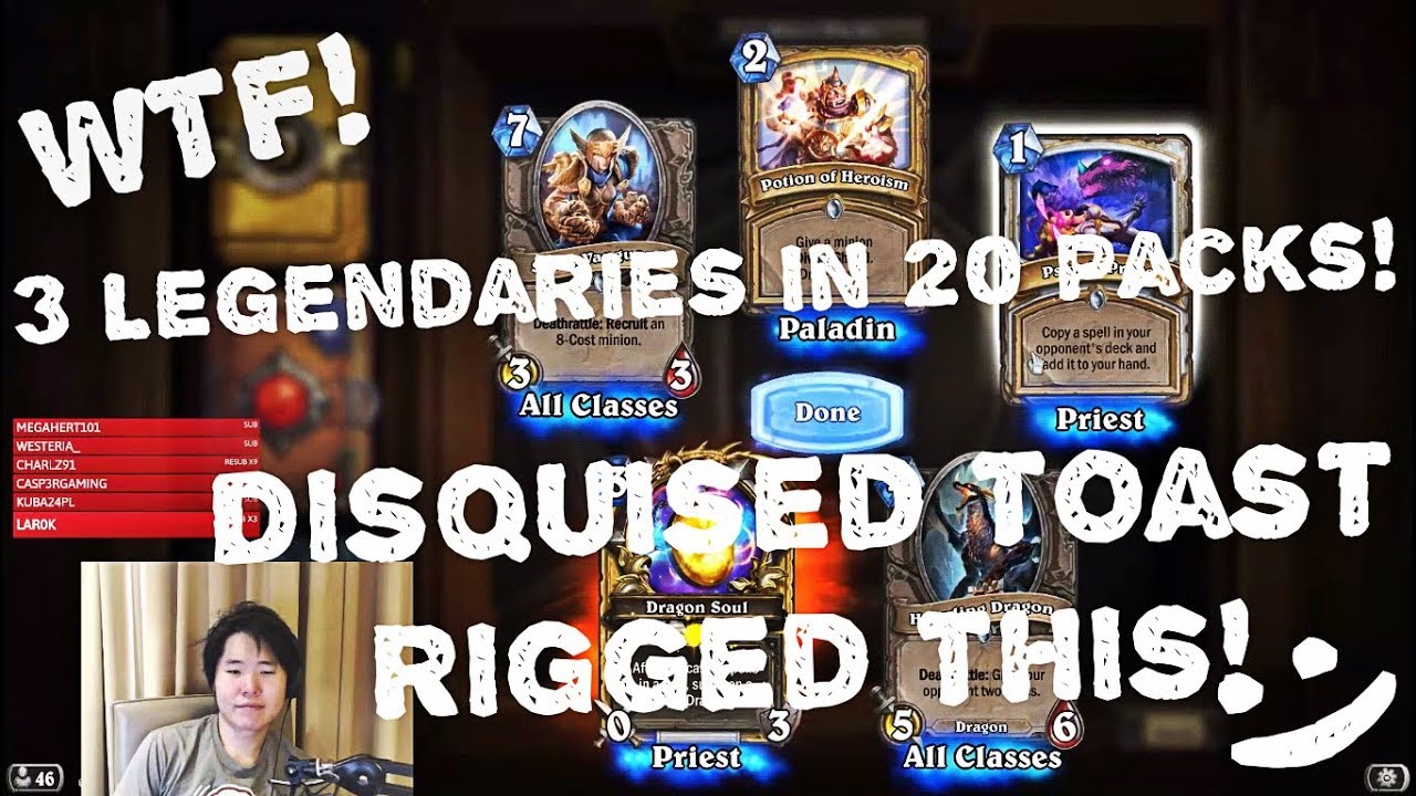 3 Legendaries in 20 Packs! WTF?! Disquised Toast Rigged This!