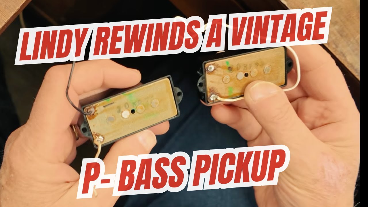 Линди перематывает винтажный звукосниматель Fender P-Bass.