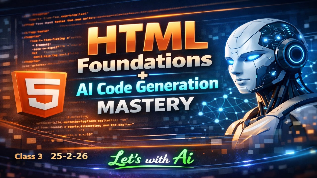 AI-Powered HTML Development 💻 | Beginner Friendly Tutorial (Class 3)
