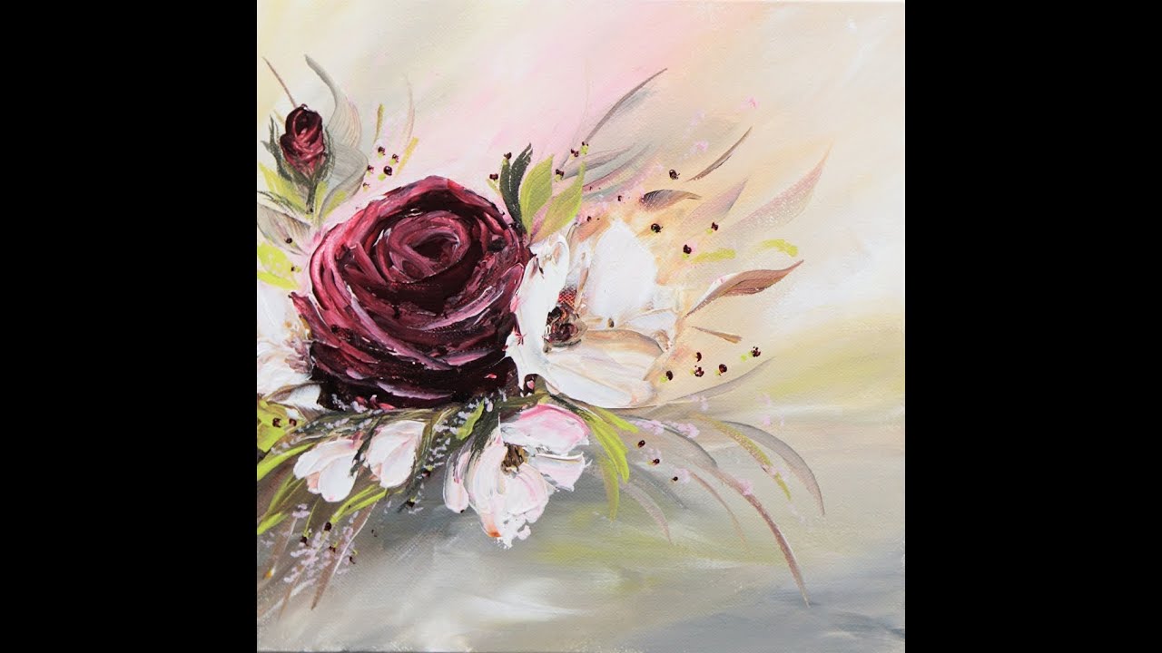 Easy Painting / Flowers  / Blending Acrylics / Einfach Malen / Blumen / Acrylfarben verblenden /V369