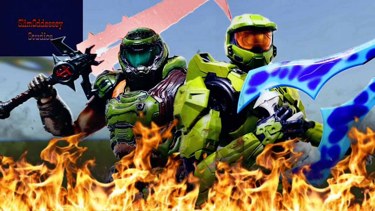 Doom Slayer Vs Master Chief (Stop Motion Film)