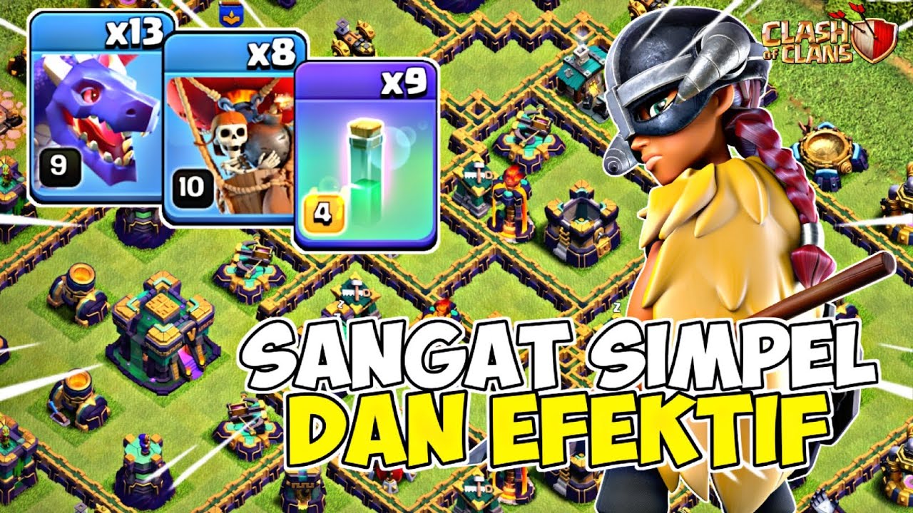 TERNYATA ENAK JUGA MAEN COMBO INI !! Serangan Dragon + RC Walk STRATEGI TH 14 - Clash of clans