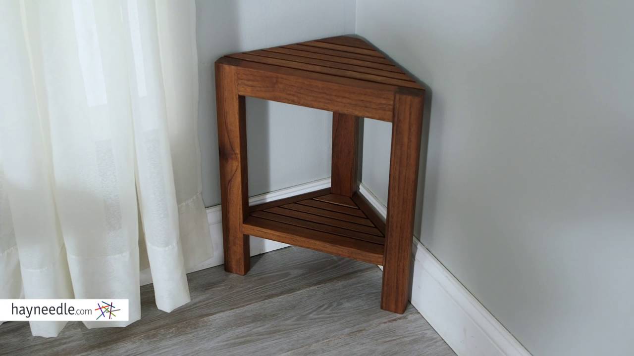 Belham Living Corner Teak Shower Bench with Shelf - Product Review Video