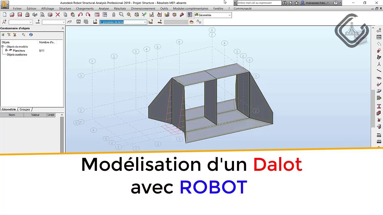 Modélisation d'un Dalot avec ROBOT