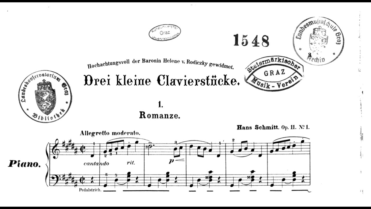 Hans Schmitt | 3 Little Piano Pieces, Op.11