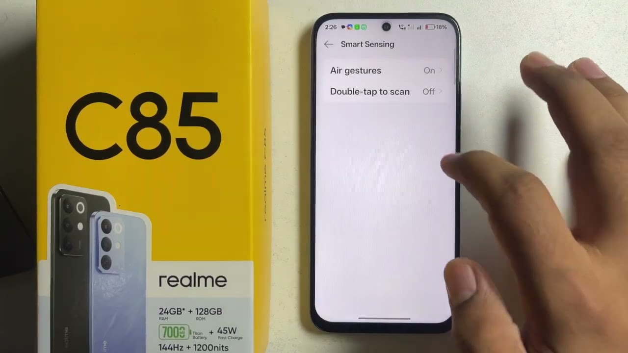 Realme C85/C85 Pro: Как включить или выключить жесты в приложениях
