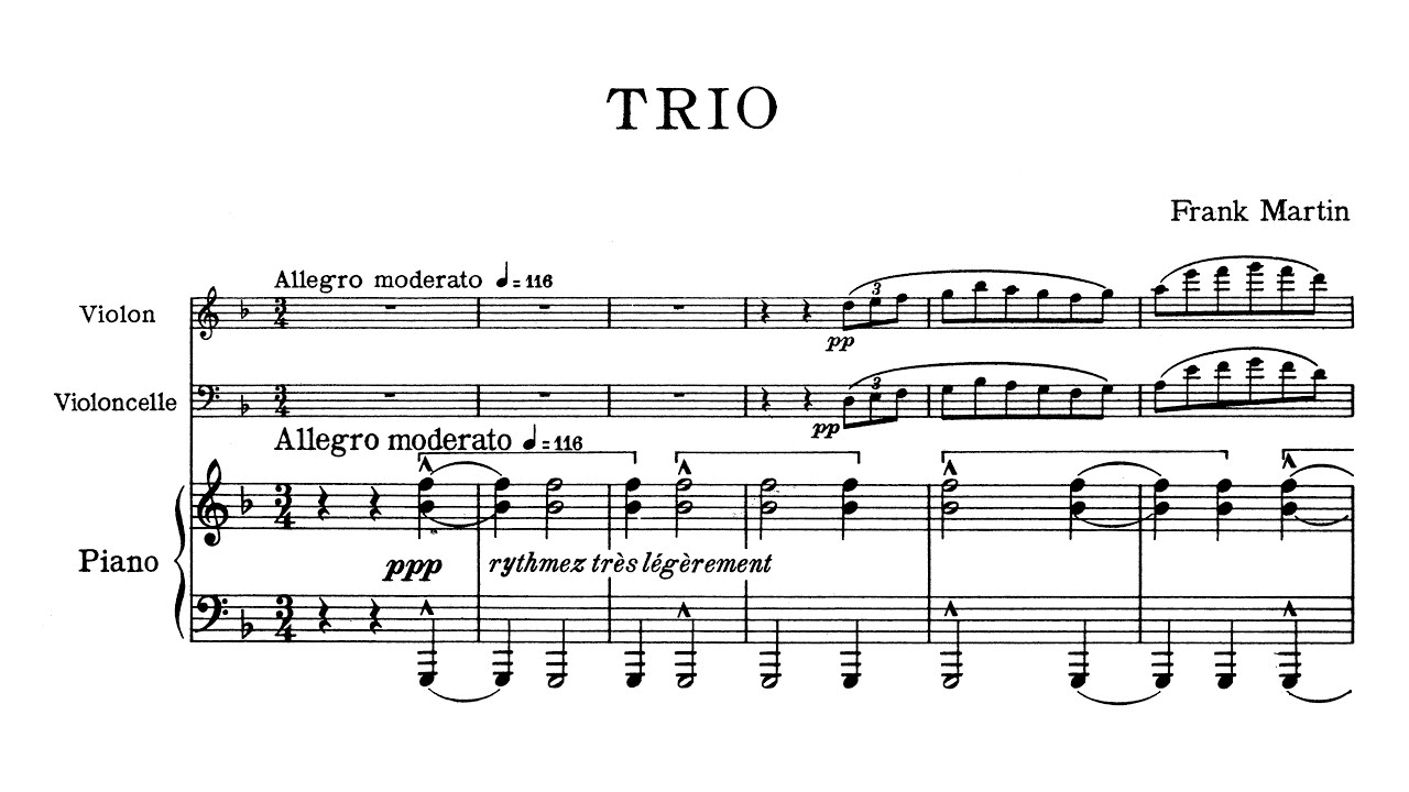 [Score] Frank Martin - Trio sur des mélodies populaires irlandaises (1925) for piano trio