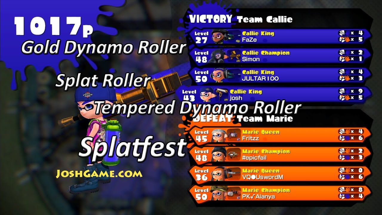 Splatoon Splatfest 3 x Different Rollers Gameplay (Kelp Dome / Callie vs Marie)
