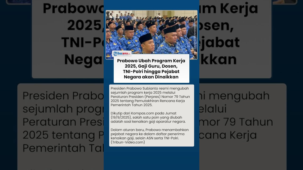 Prabowo Ubah Program Kerja Lewat Perpres No 75 Tahun 2025, Gaji Guru hingga Pejabat Negara akan Naik