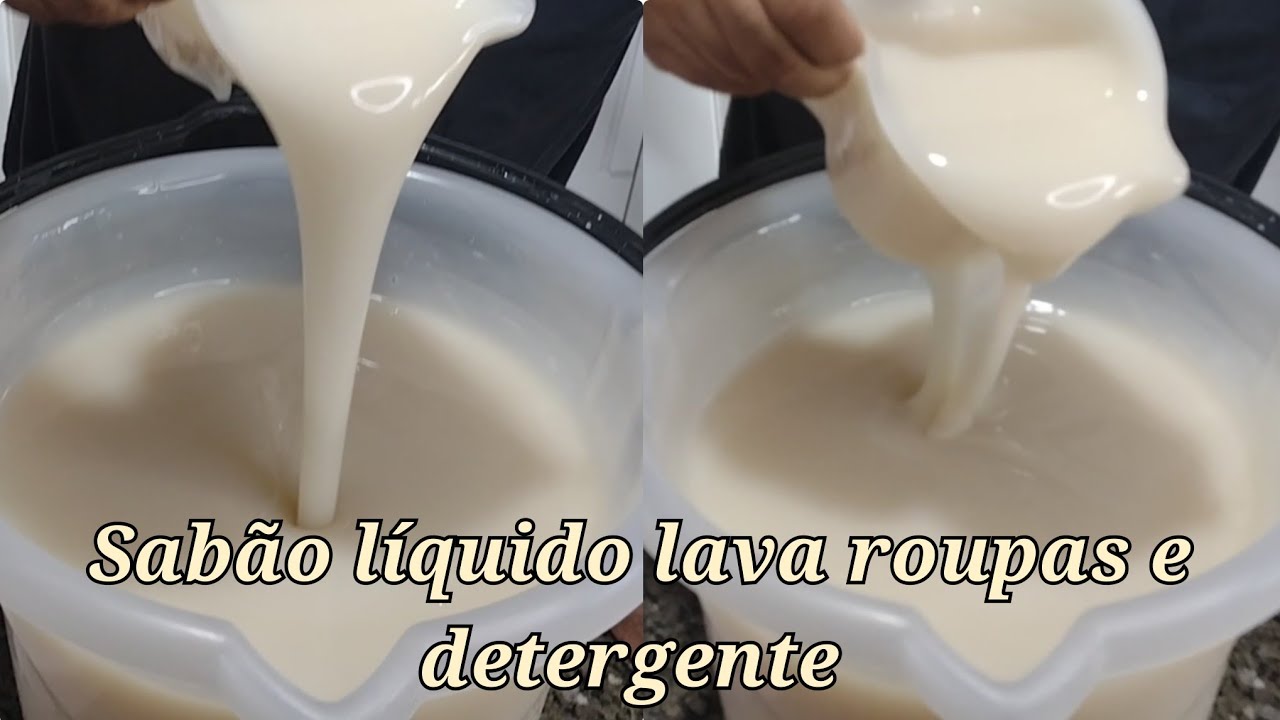 Sabão líquido lava roupas forma perfeita de fazer sabão líquido d coco pode ser usado cm/ detergente