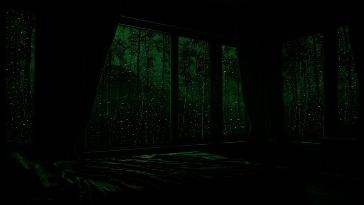 Reduce Stress and Anxiety with Rain on Window – Quiet Forest Rainstorm at Night ASMR
