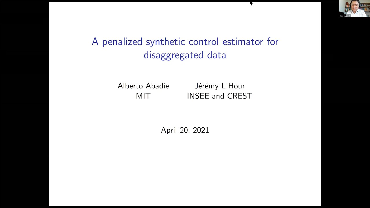 Alberto Abadie: A Penalized Synthetic Control Estimator for Disaggregated Data
