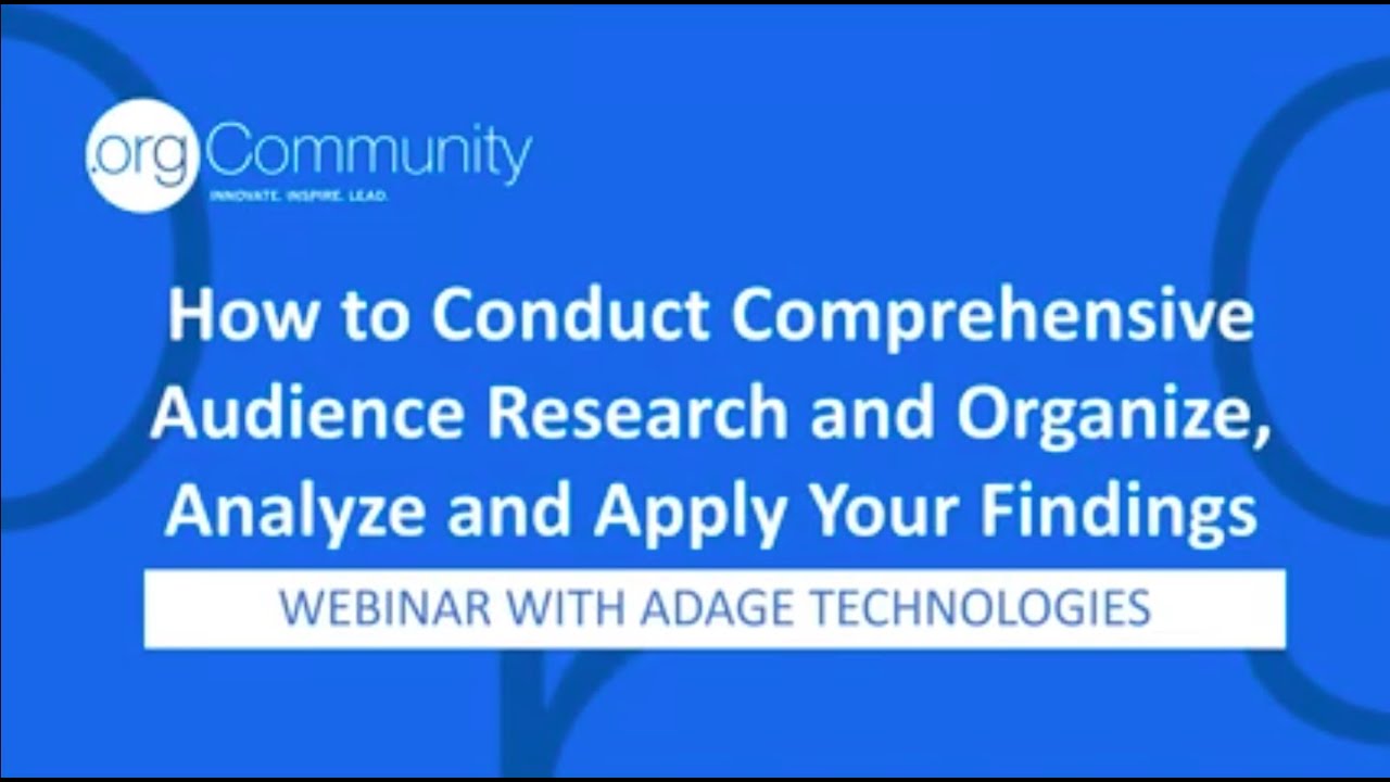 Audience Research Webinar