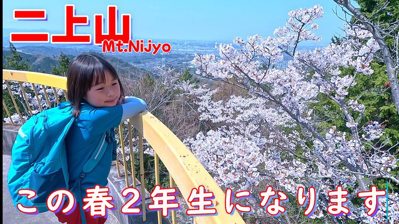 ７歳娘と桜が満開の二上山に登る