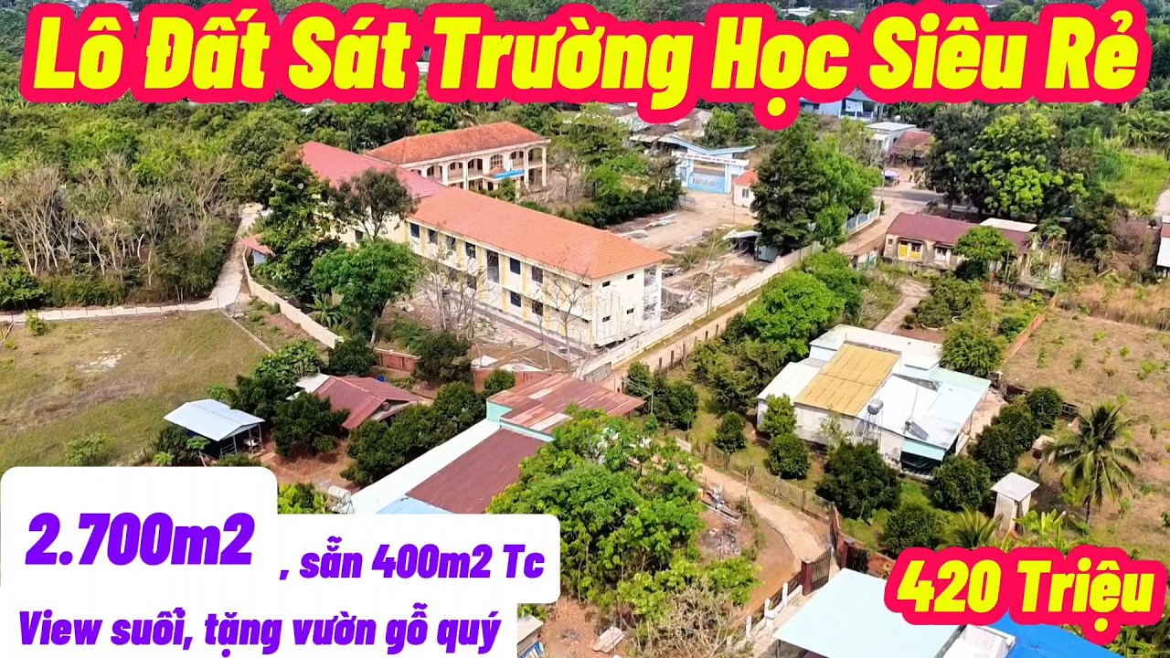 Khó kiếm được mảnh thứ 2 giá này!!! Gần 3 xào, sẵn 400m2 thổ cư sát trường học, view suối cực đẹp