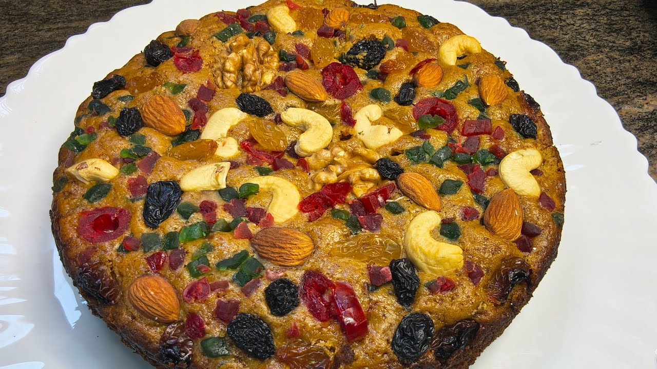Healthy Fruit Plum Cake Recipe | Eggless Christmas Plum Cake | No Maida 