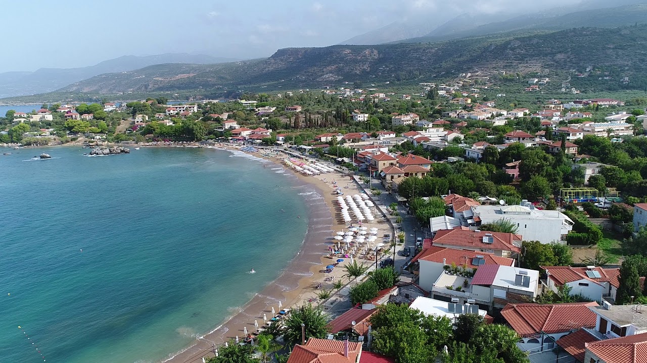 Stoupa Greece aireal view at 50m-HD Drone Video