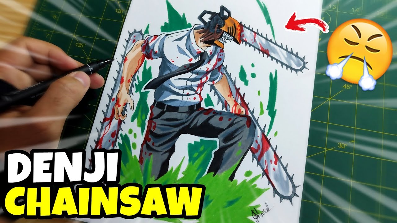 Como desenhar e colorir o DENJI de CHAINSAW MAN passo a passo #1