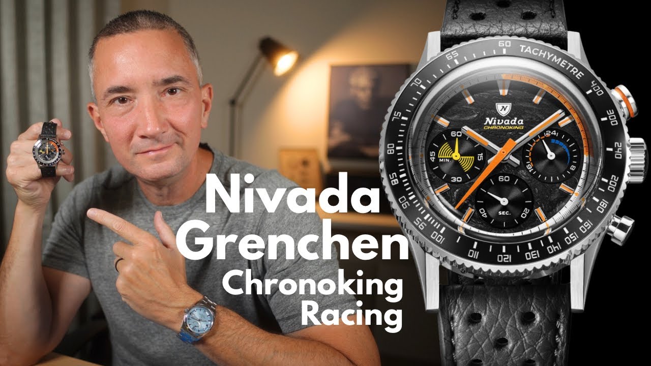Ретро-хронограф Nivada Grenchen Chronoking Racing-38 мм