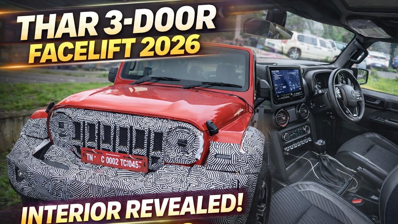 Thar 3-door Facelift 2026 Interior Revealed With New Features Looks