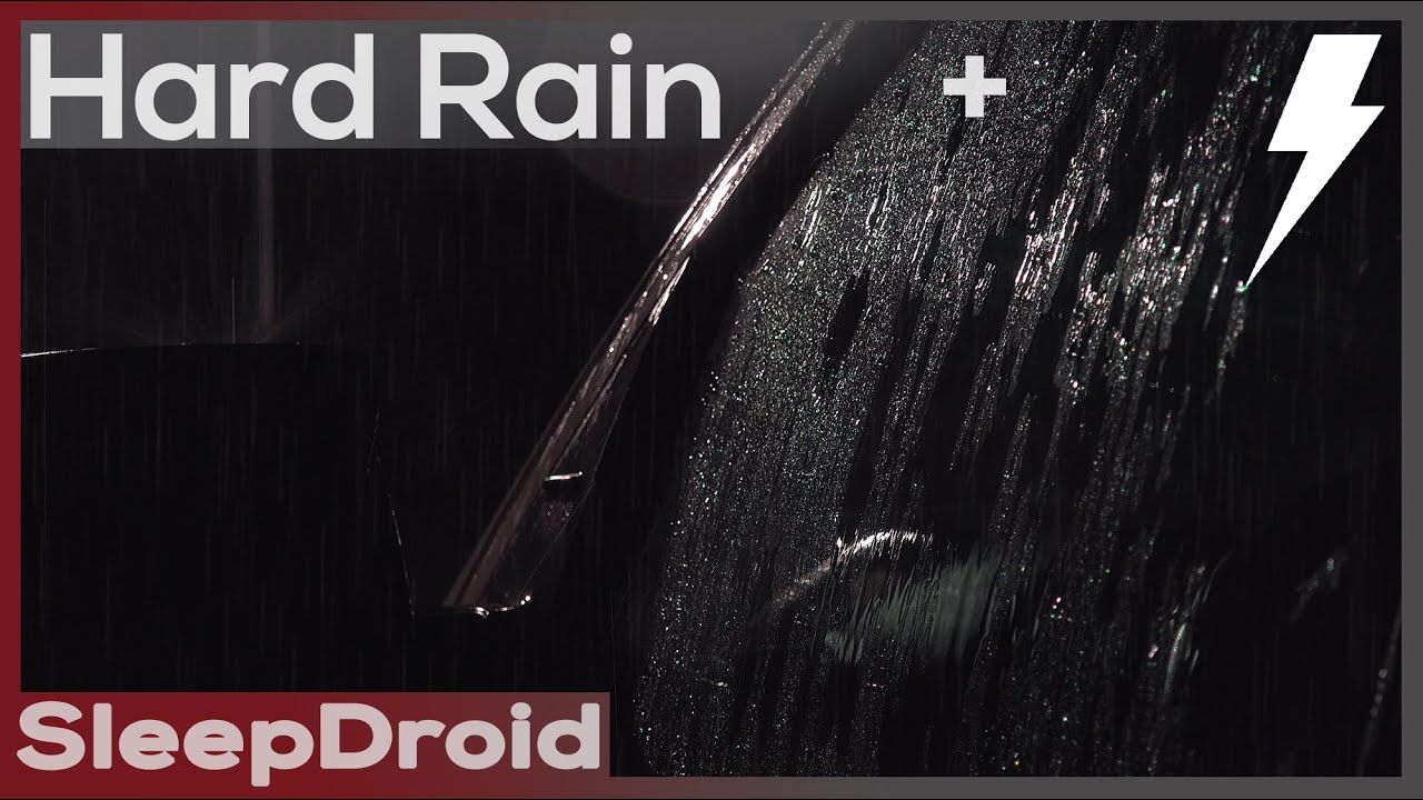 ► Hard Rain and Thunder at Night by Truck on Window ~ Heavy Rain Sounds for Sleeping | Lluvia