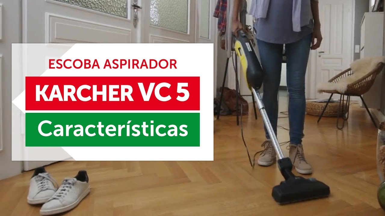 KARCHER VC 5 - C&oacute;mo FUNCIONA la ESCOBA ASPIRADORA sin bolsa