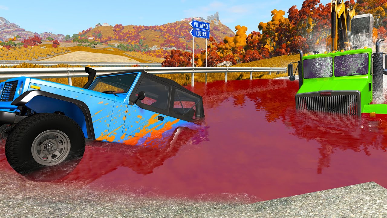 Cars vs Deep Water #3 &ndash; BeamNG Drive