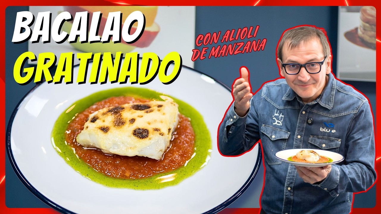 Bacalao GRATINADO con Alioli de MANZANA: Receta ESPECTACULAR en MINUTOS