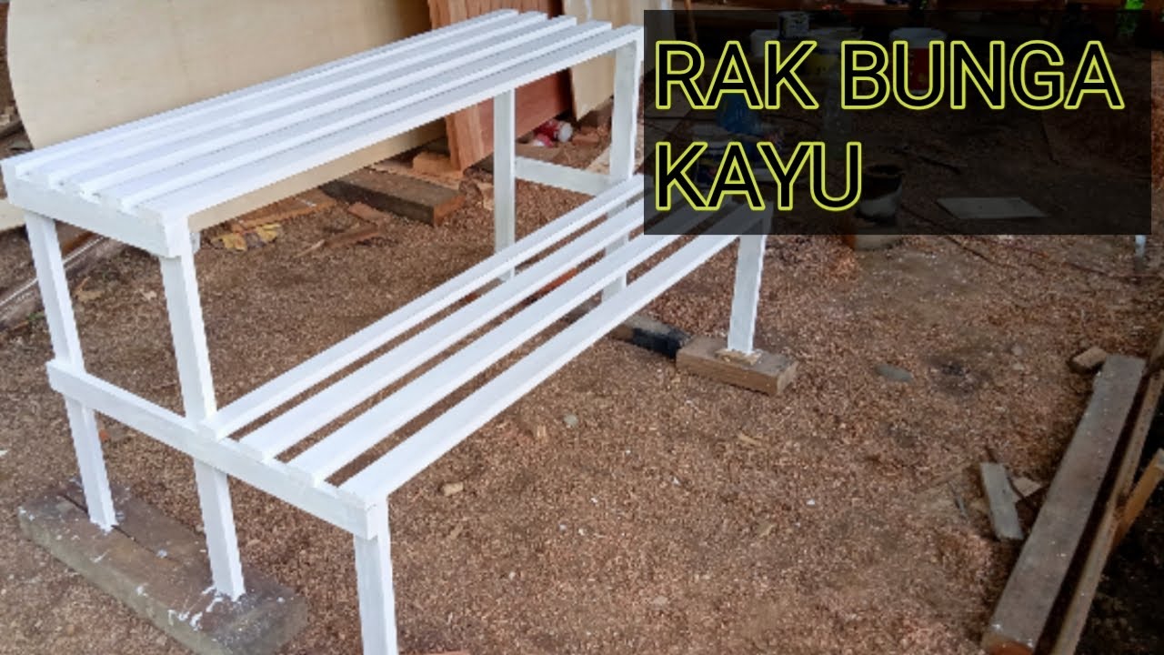 MEMBUAT RAK BUNGA KAYU DUA TINGKAT