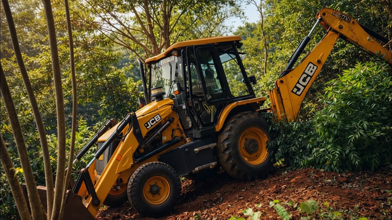 🚜 JCB working in forest heavy machine tree clearing 😲