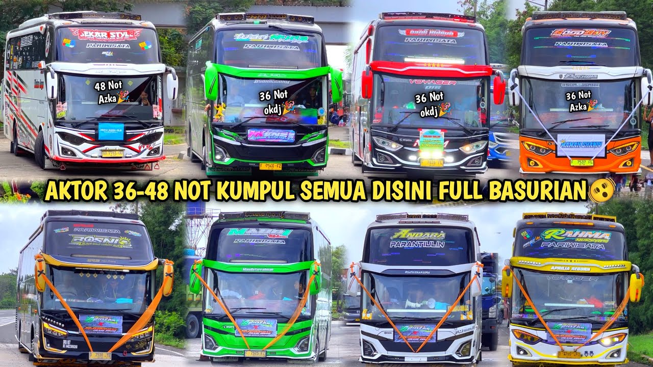 RAME FULL BUS TELOLET BASURI🥳 Hunting Bus Trip Anyer Di Rest Area KM 68👏