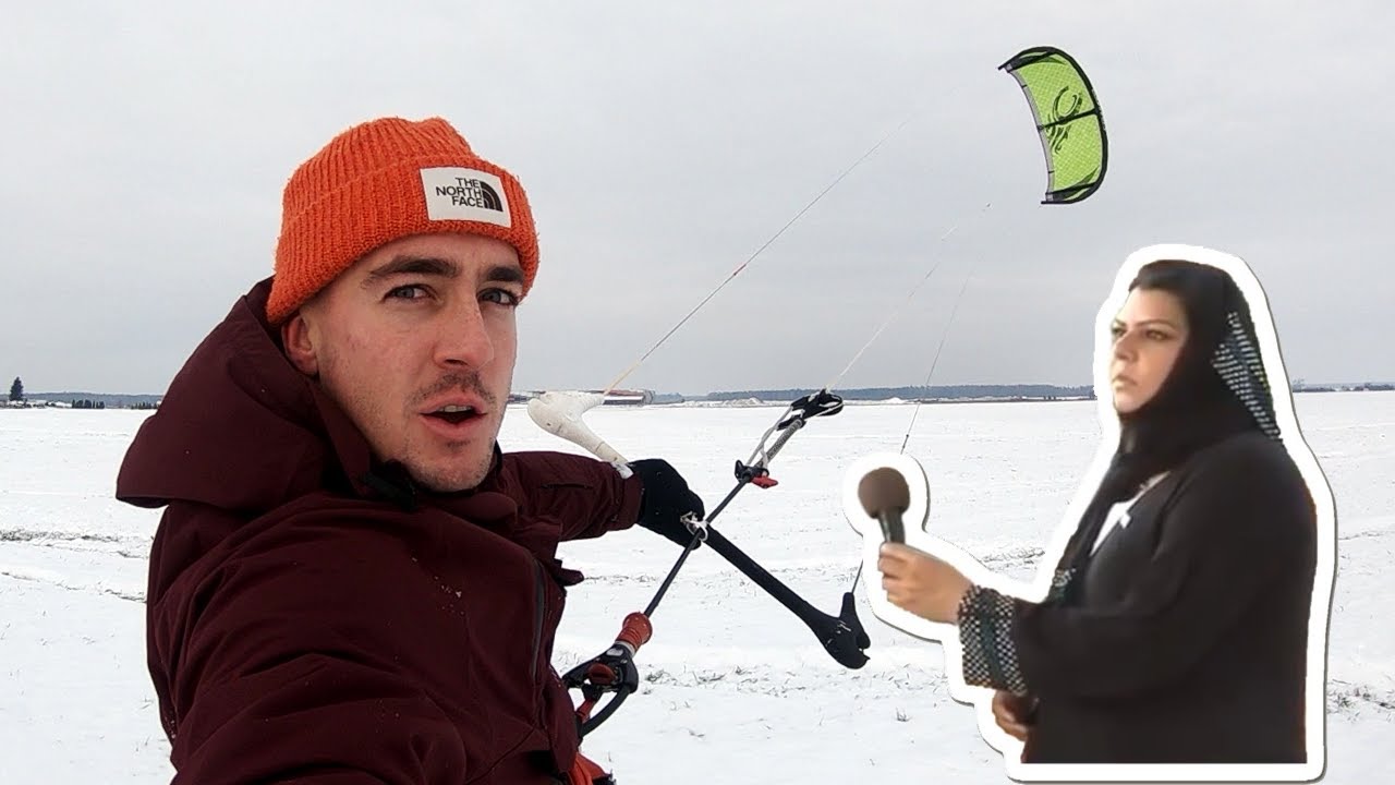 Snowkiting in Lithuania | First time kiteboarding on snow *