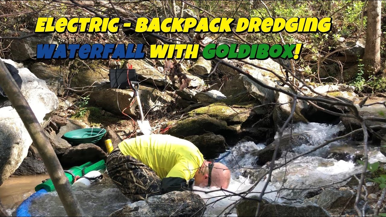 Hidden Gold Discovered Beneath NC Waterfall with GoldiBox Backpack Dredge!