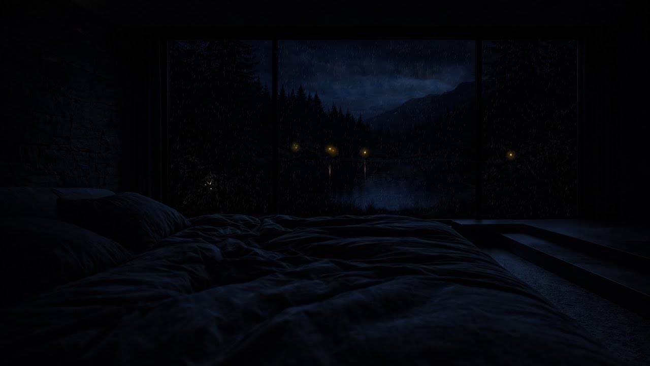 Fall Asleep to Dark Room Thunderstorm 🌧️ | Deep Sleep Rain Sounds