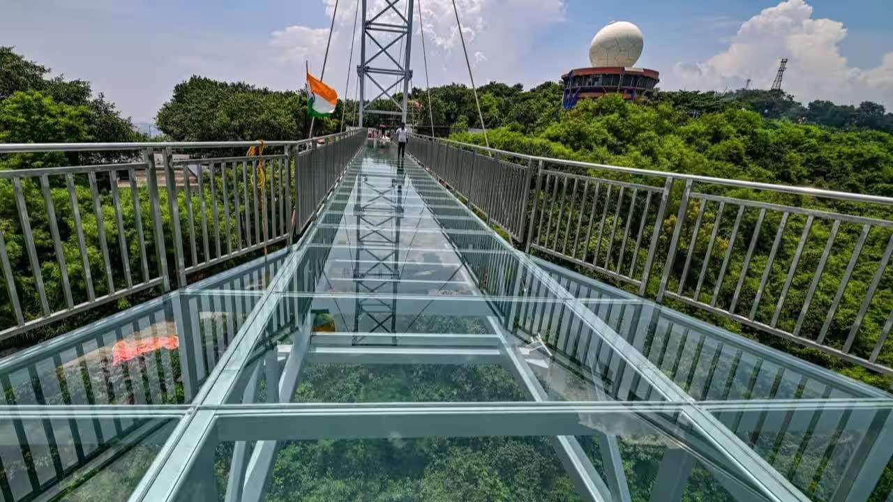 Glass Bridge at Kailasgiri Vizag Evening View | Stunning Sunset, City Lights & Scenic Hills Tour Now