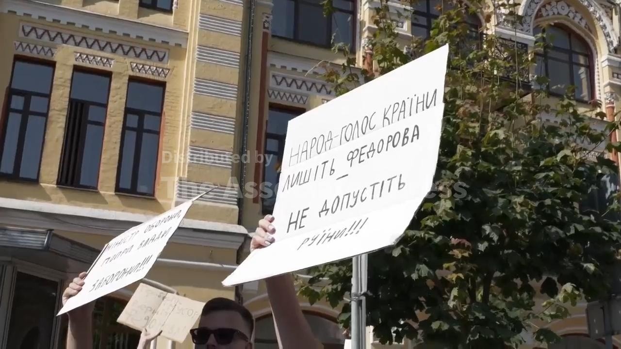 Protest against Zelenskyy's decision to dismiss Defence Minister Mykhailo Fedorov