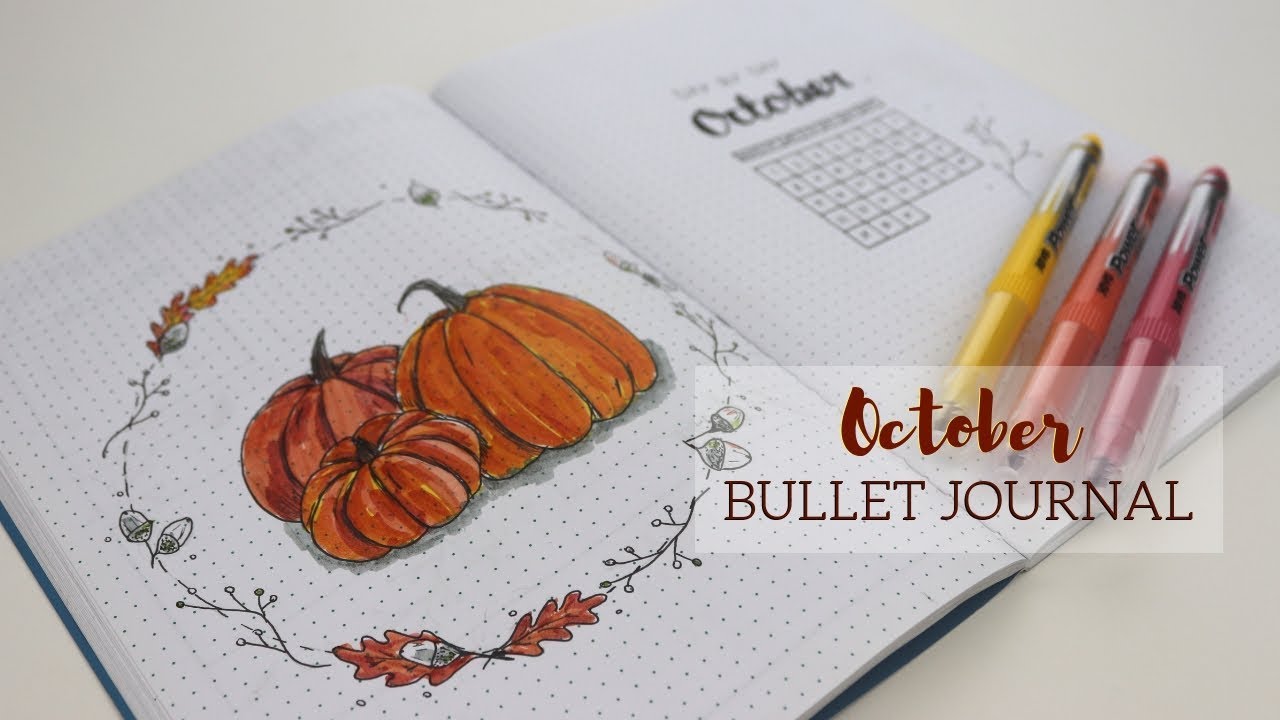 October Bullet Journal | PLAN WITH ME | Pumpkins and Leaves
